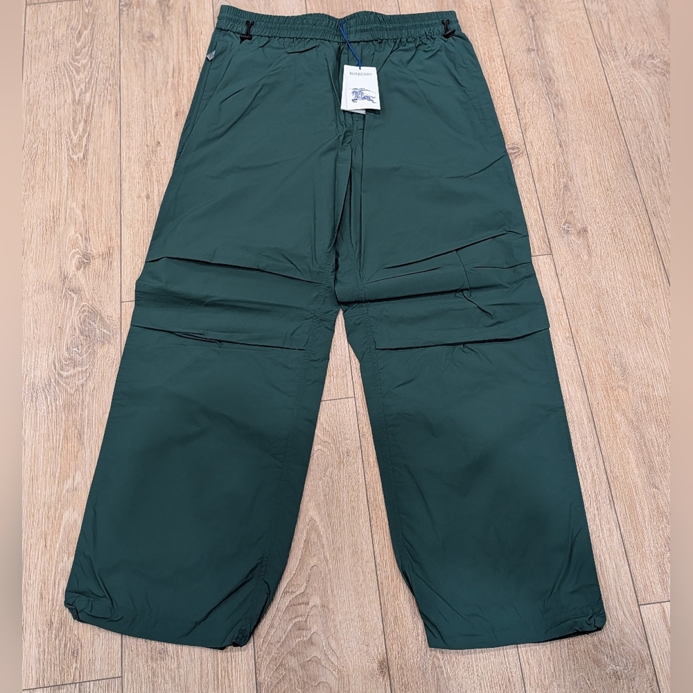 $1550 Mens Burberry Drawstring Cargo Pants Ivy Green Large
